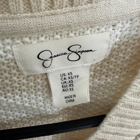 Jessica Simpson Striped V-Neck Cardigan Sweater US Women's XS - Picture 3 of 6